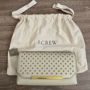 J Crew Claremont Perforated Leather Clutch